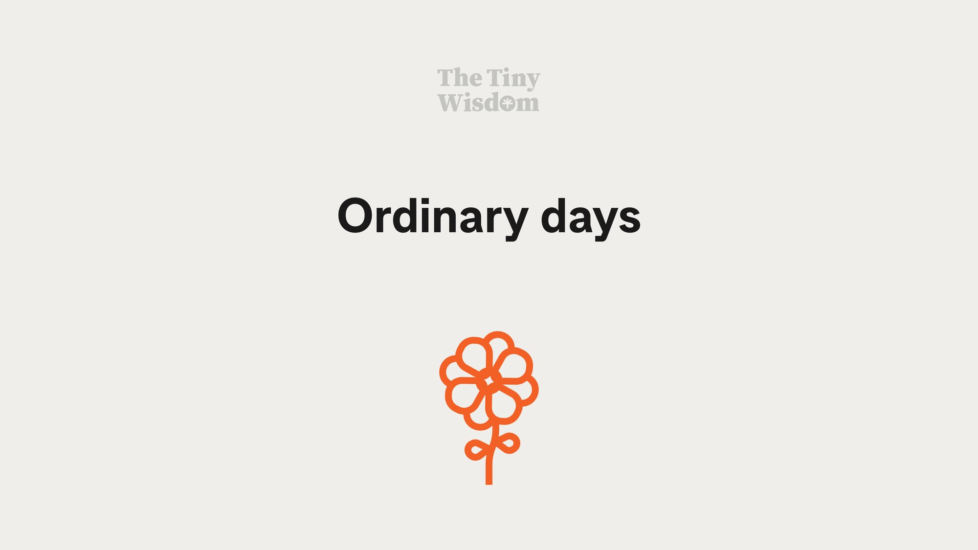 Ordinary days
